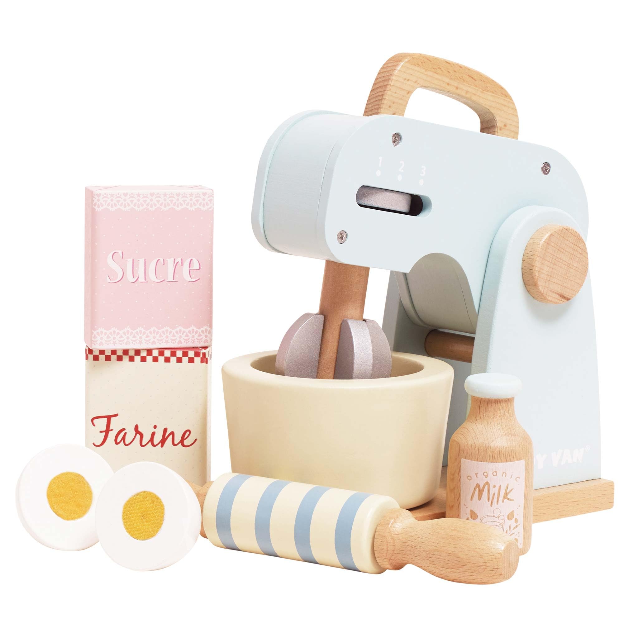 Le Toy Van - Honeybake Wooden Mixer Pretend Play Toy Set | Kids Role Play Toy Kitchen Accessories