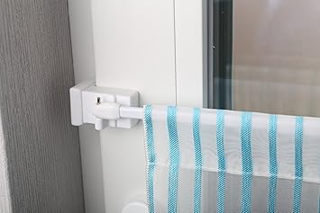 Beyond Drape Lake Klemmstange ausziehbar mit Klemmträger bis 27mm Vitragenstange flach zur Aufhängung von Scheibengardinen oh