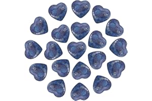 PATIKIL 20 Pcs Natural Heart Shaped Crystal Stone, 1 Inch Mini Polished Love Gemstone Crystal, Pocket Rock Engraved Worry Sto
