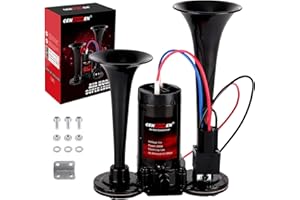 CENZHIWEN Air Horn for Trucks, 150dB Super Loud Train Horn,with All-in-One 12V Air Compressor,Car Horn-Universal Fit for Any 12V SUV Motorcycle Trucks Pickup Lorries Trains Cars Boats (Universal)