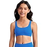 CRZ YOGA Girls Butterluxe U Back Sports Bra - Yoga Athletic Casual Tops Scoop Neck Padded Crop Kids Teen