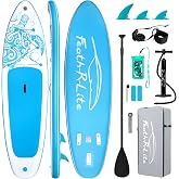FEATH-R-LITE Inflatable Stand Up Paddle Board with Beginner SUP Accessories | 10&rsquo;6&rsquo;&rsquo;/11' Ultra-Light SUP,Anti-Slip EVA Deck,Versatile Yoga Inflatable Paddle Boards for Adults &amp; Youth of All Skill Levels