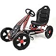 Hauck Cyclone Pedal Go Kart with Adjustable Bucket Seat, 12 Inch EVA Foam Plastic Wheels, Handbrake for Rear Wheels - Ride On Toy for Kids 4-10 years