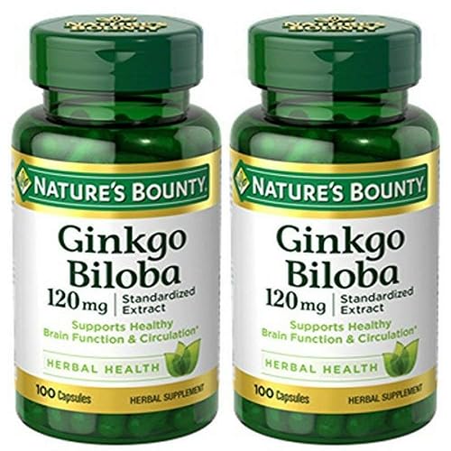 Nature's Bounty Ginkgo Biloba Standardized Extract 120 mg (2 Bottles)