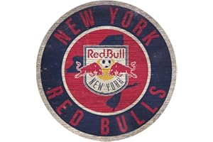 Fan Creations New York Red Bulls FC MLS Wooden Sign 12” Round Wall Decor- Show Your RBNY Spirit and Decorate Your Major League Soccer Fandom- Officially Licensed