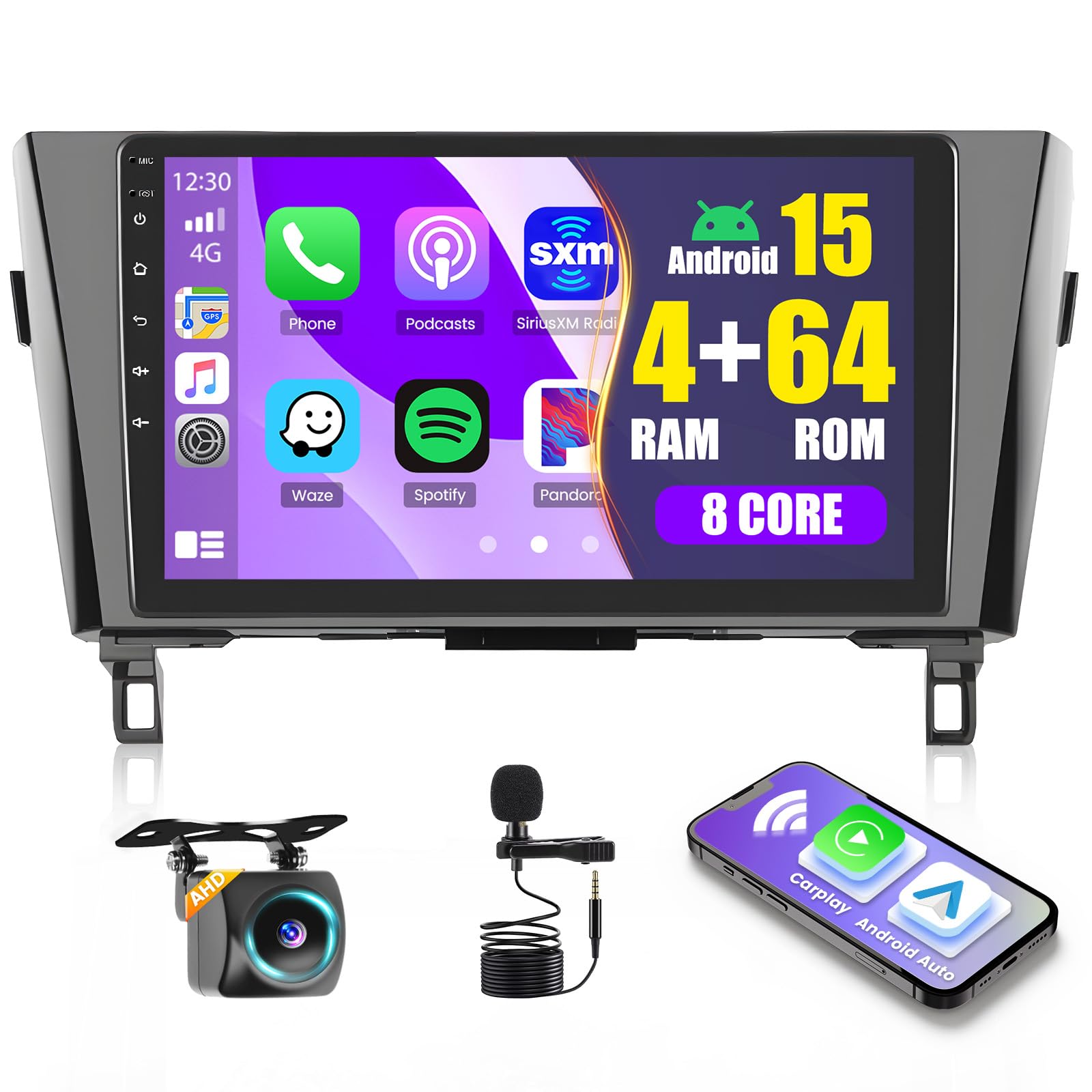 Photo 1 of Roinvou [8 Core 4G+64G] for Nissan Rogue X-Trail Qashqai 2014-2018 Android Radio with Wireless Carplay Android Auto, 10.1 Inch IPS Touch Screen Car Stereo, Bluetooth 5.0, 32 EQ, GPS, WiFi, 59UI