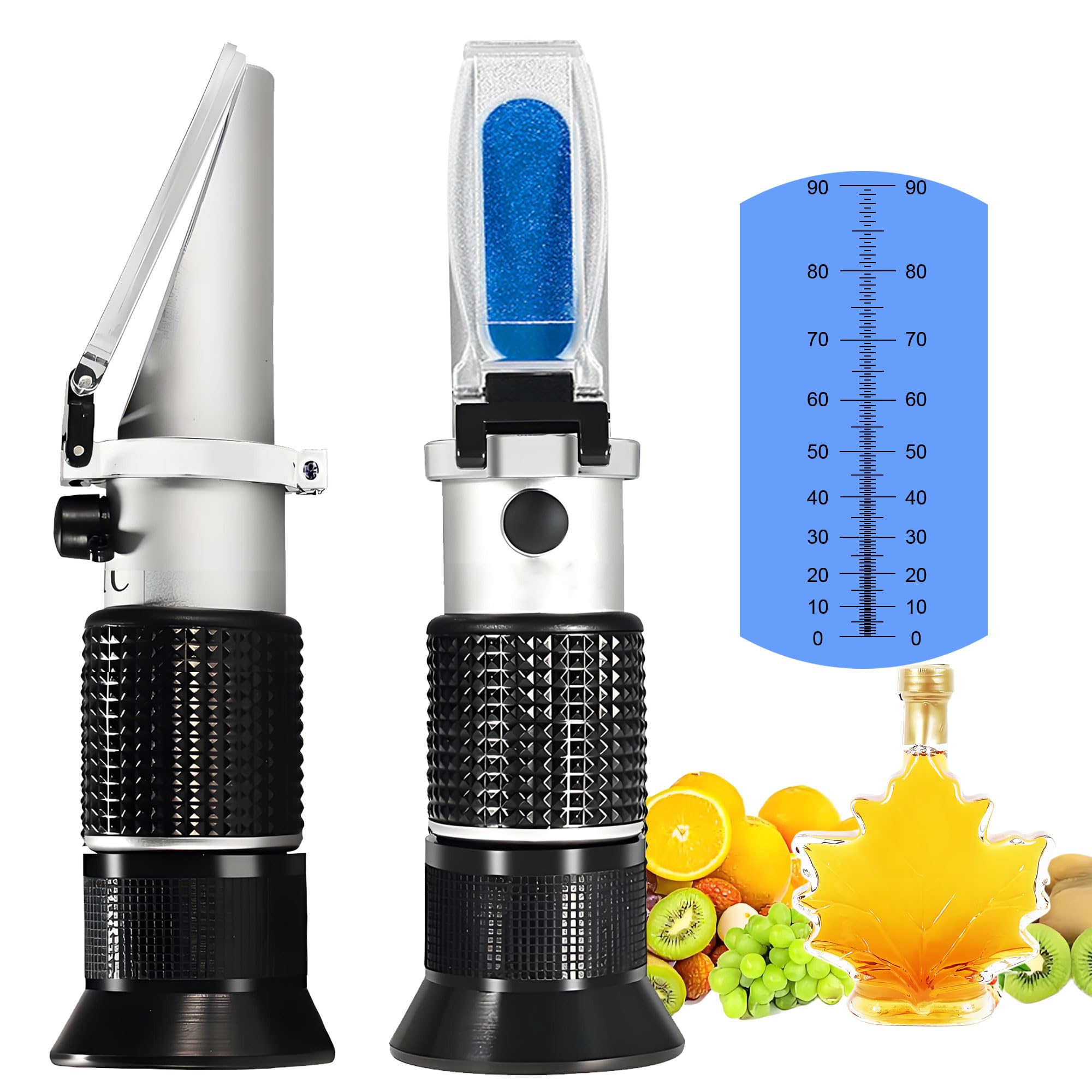 Photo 1 of 0-90% Brix Meter Refractometer,V·RESOURCING Portable Hand Held Sugar Content Measurement for Sugar, Food, Fruit, Beverages Honey