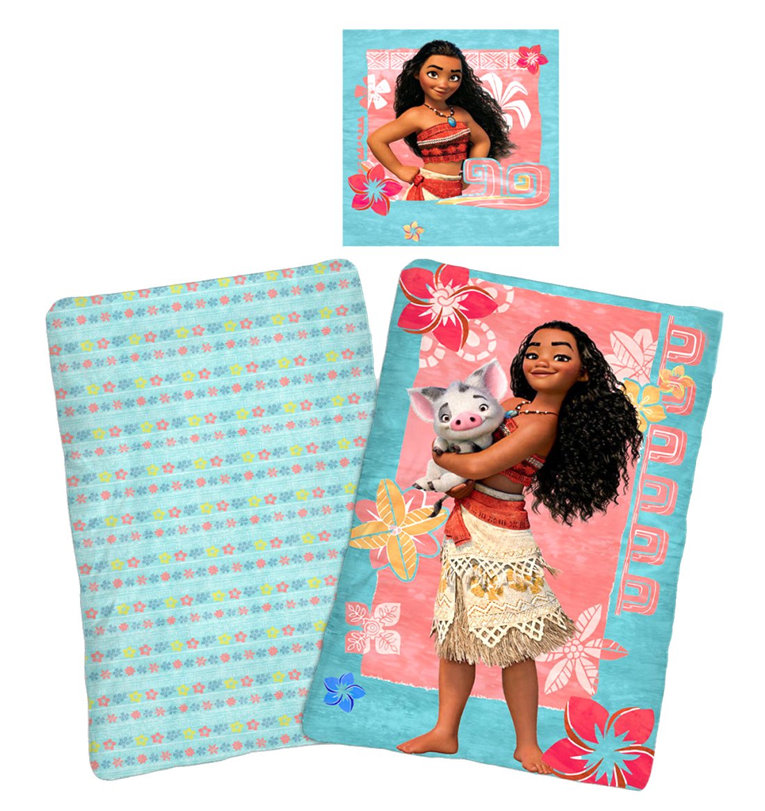 Vaiana Moana Single Duvet Cover and Pillowcase Set,Kids Duvet Cover
