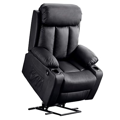 Mcombo Oversized Electric Power Lift Recliner for Elderly, Black