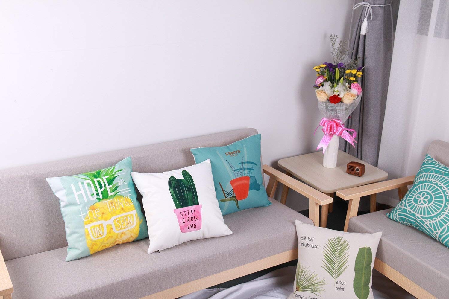 Lomofila Home Decorative Throw Pillow Case Flannelette Soft Cushion Cover for Sofa Couch, 18\