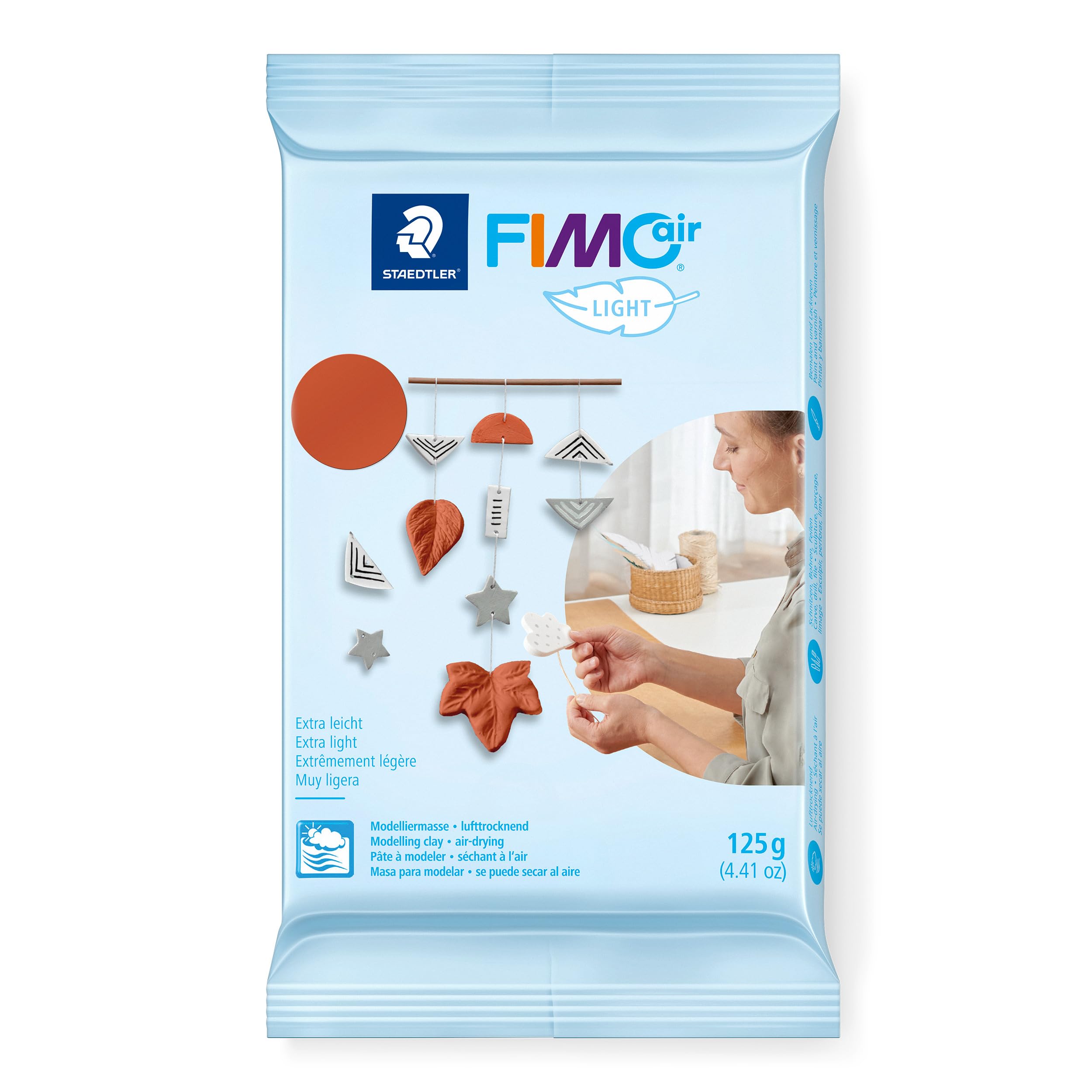 STAEDTLER 8133-76 FIMOair - Air Drying Modelling Clay, 125g - Terracotta (Pack of 1)