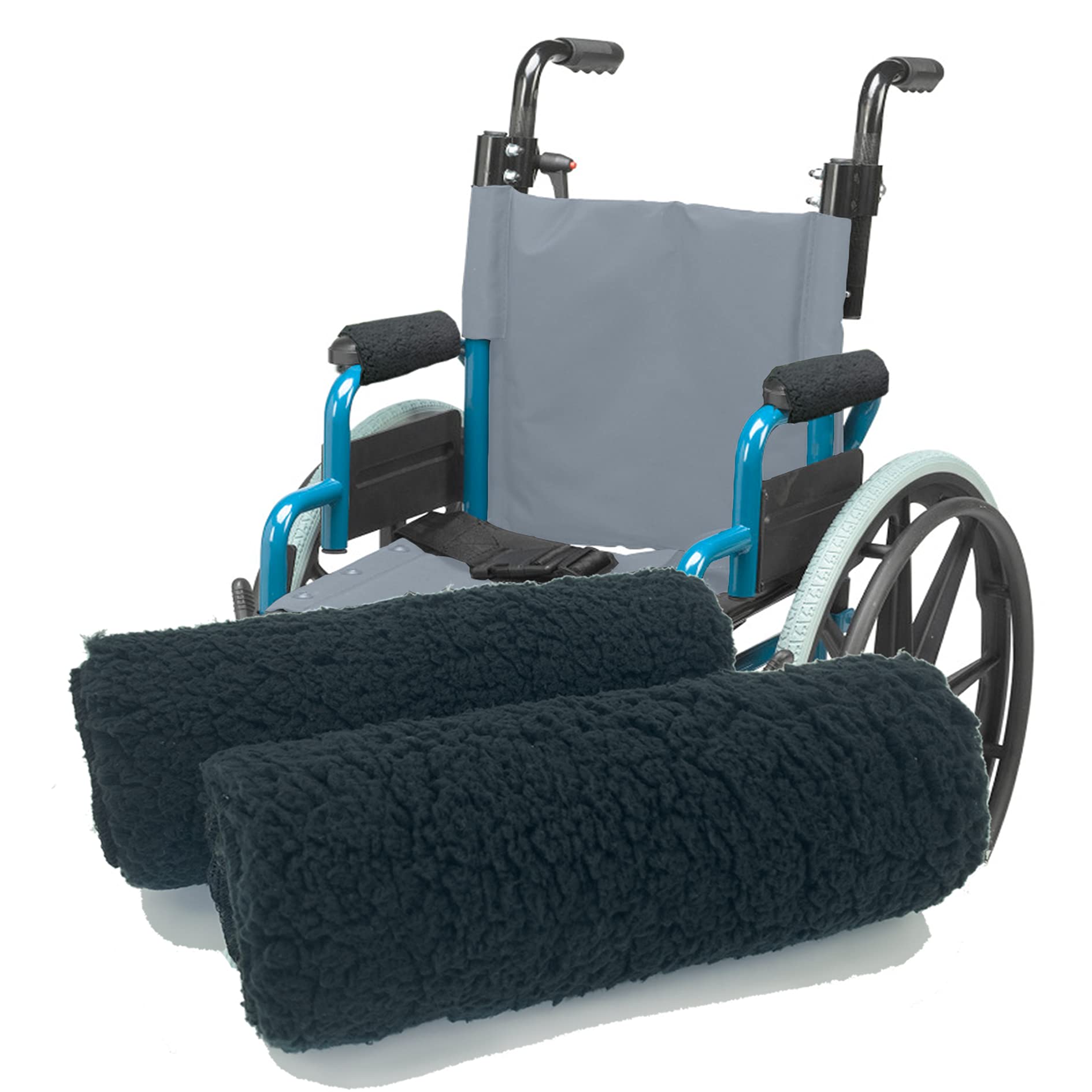Photo 1 of We&Life Wheelchair Armrest Pads (Pair, Black, 9 inch)-Wheelchair Cushions for Seniors & Adults | Arm Rest Padded Cover | Armrest Covers for Office & Transport Chair & Mobility Scooter