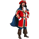 Mens Deluxe Rum Buccaneer Costume | Adult Pirate Mascot | Pirate Outfit With Cape and Jacket For Halloween