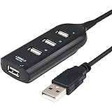 TRIXES 4 PORT USB MULTI HUB EXPANSION SPLITTER BLACK
