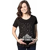 Maternity Force is Strong Funny Pregnancy T Shirt Graphic for Expecting Mothers