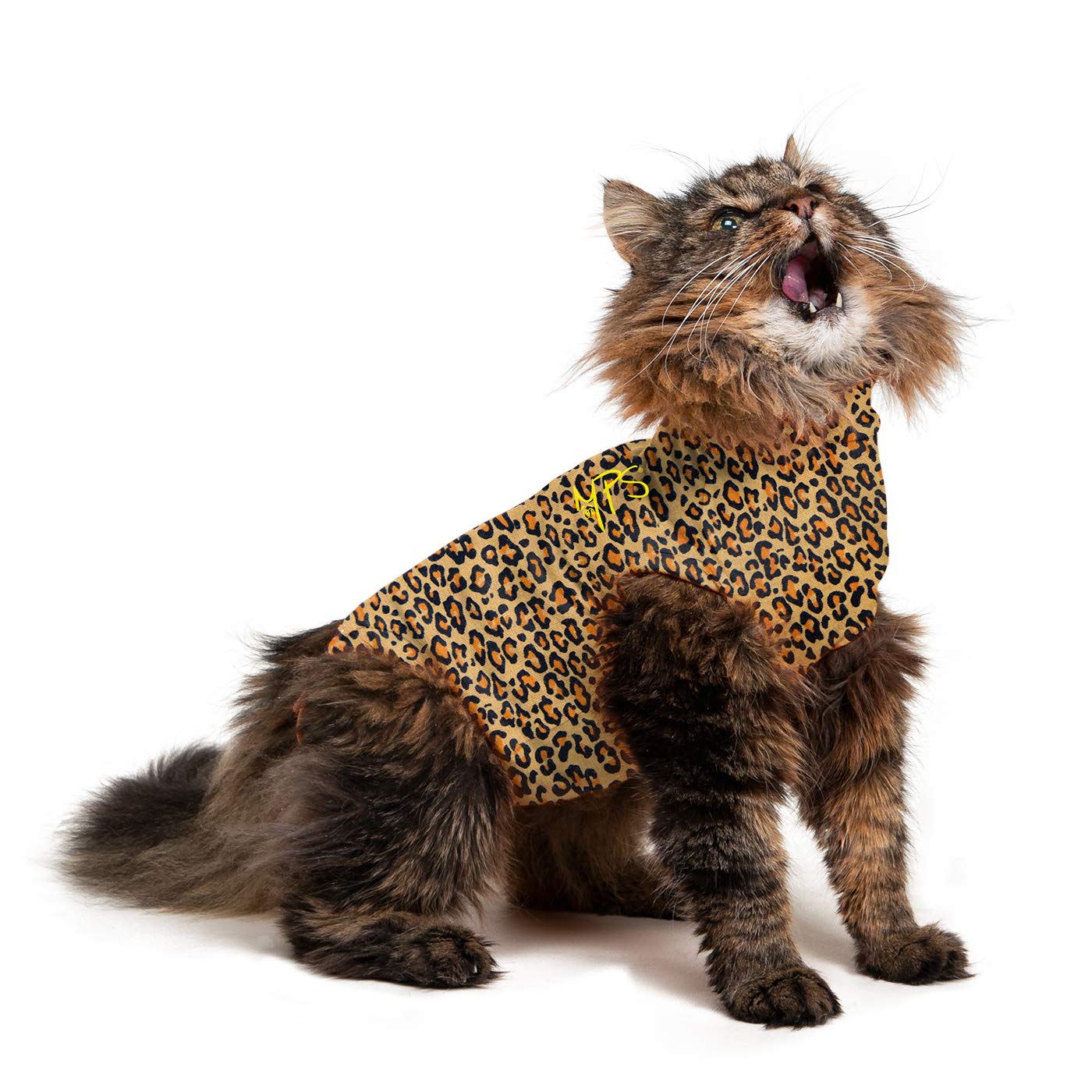 MPS Medical Pet Shirt Cat, Surgery Recovery Suit, Leopard-Print, X-Small