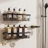 Veken Shower Caddy 3-Pack, Advanced Rustproof Design, No Drilling Adhesive Shelves, Rack with Soap Holder, Large Capacity Bat