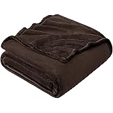 Hansleep Fleece Brown King Blanket, Super Soft Flannel Fuzzy Plush Cozy Blanket for All Seasons, Brown, King 90x108 Inches