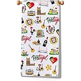 JXGZSO Portugal Tea Towel Portugal Cuisine Lover Gift Portugal Kitchen Towel Portugal Travel Souvenir Gift (Portugal Towel)