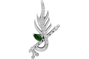 Shine Jewel KRISHNA FLUTE LEAF 925 Sterling Silver Religious Pendant