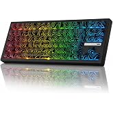 ZORNHER ZH870 Wireless Gaming Mechanical Keyboard,80% Black Custom Creamy Sound Keyboard with Lighted Up Black Topographic Keycaps,Creamy Sounding Linear Switches,Hot-Swappable,RGB Backlit