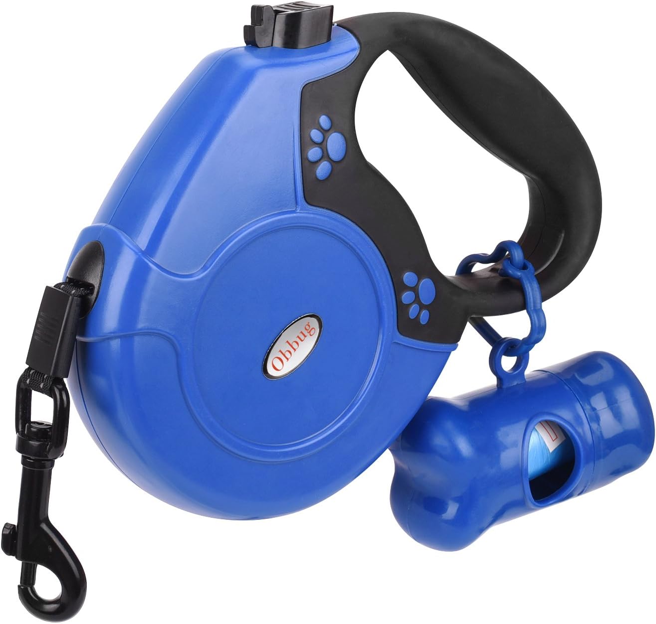 Retractable Dog Leash,The Dog Leash is Automatic with 16.4ft Nylon Ribbon Cord for Medium Large Dogs up to 110lbs,One Button Break & Lock,and with Dog Waste Bag. (Blue)