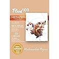 Fluid 100 Artist Watercolor Block, 300 lb (640 GSM) 100% Cotton Cold Press Pad for Watercolor Painting and Wet Media w/Easy B