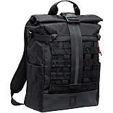 Chrome Industries Barrage 18L Black XRF Reflective Roll-Top Backpack – Water Resistant Bag for Work, School, Travel – Features Cargo Net & Laptop Pocket