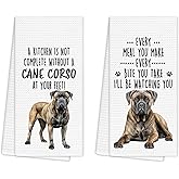 EGBTL Cane Corso Funny Kitchen Towels Set of 2, Cane Corso Gifts, Dog Hand Towels for Kitchen Decor, Christmas Gifts for Dog Moms Lovers Owners Women Dishcloths Dish Towel 16X24 Inches
