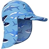 HUAANIUE Baby Sun Hat UPF 50+ Toddler Swim Flap Cap Beach 0-6 Years | UPF 50+ sun protection,Flap covers ears and neck,Quick-dry swim fabric,Machine washable,Perfect for beach pool water play