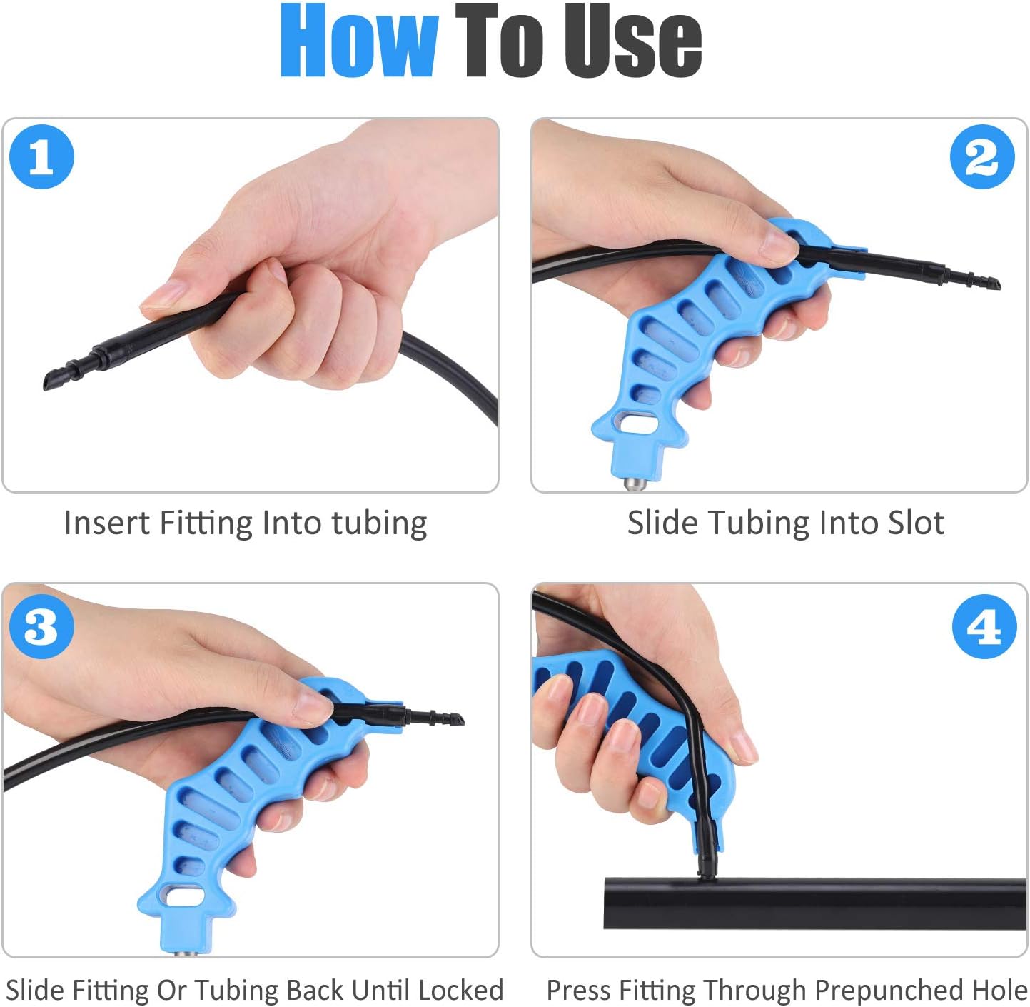 NA 2-in-One Drip Irrigation Tubing Hole Punch & Fitting Insertion Tool - for Easier 1/4" Inch Fitting & Emitter Insertion : Garden & Outdoor