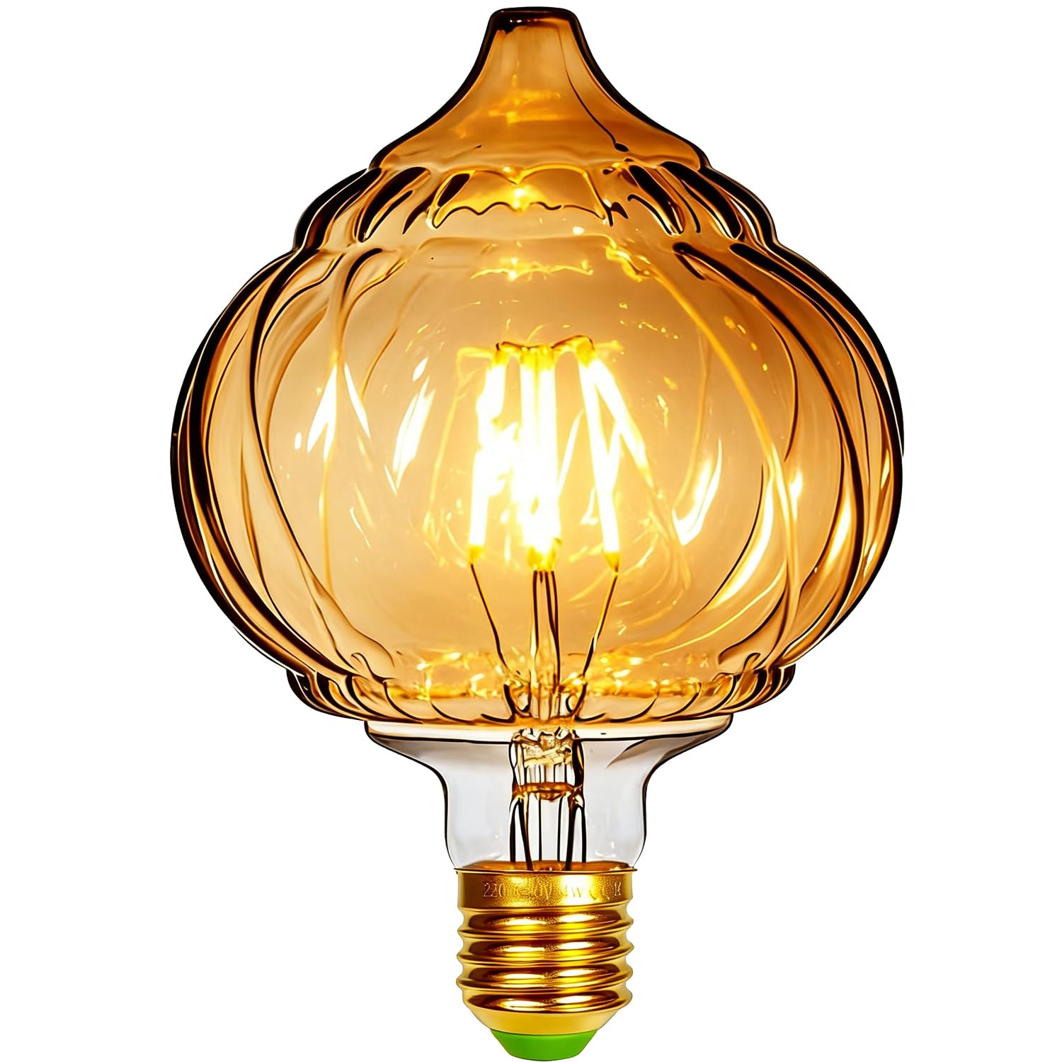 Tianfan LED Bulbs Vintage 4W Warm White 2500Kelvin Big Globe Crystal Led Bulb 220/240V Edison Screw E27 Base Specialty Decorative Light Bulb G125 (Lantern) — image 1