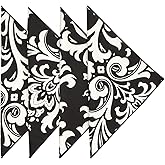 Black Napkins Cloth Fabric, 100% Cotton Linen Napkin for Black and White Wedding Reception Table Settings, Easter Table Décor Tablescapes, 18" x 18" Dinner, Set of 4