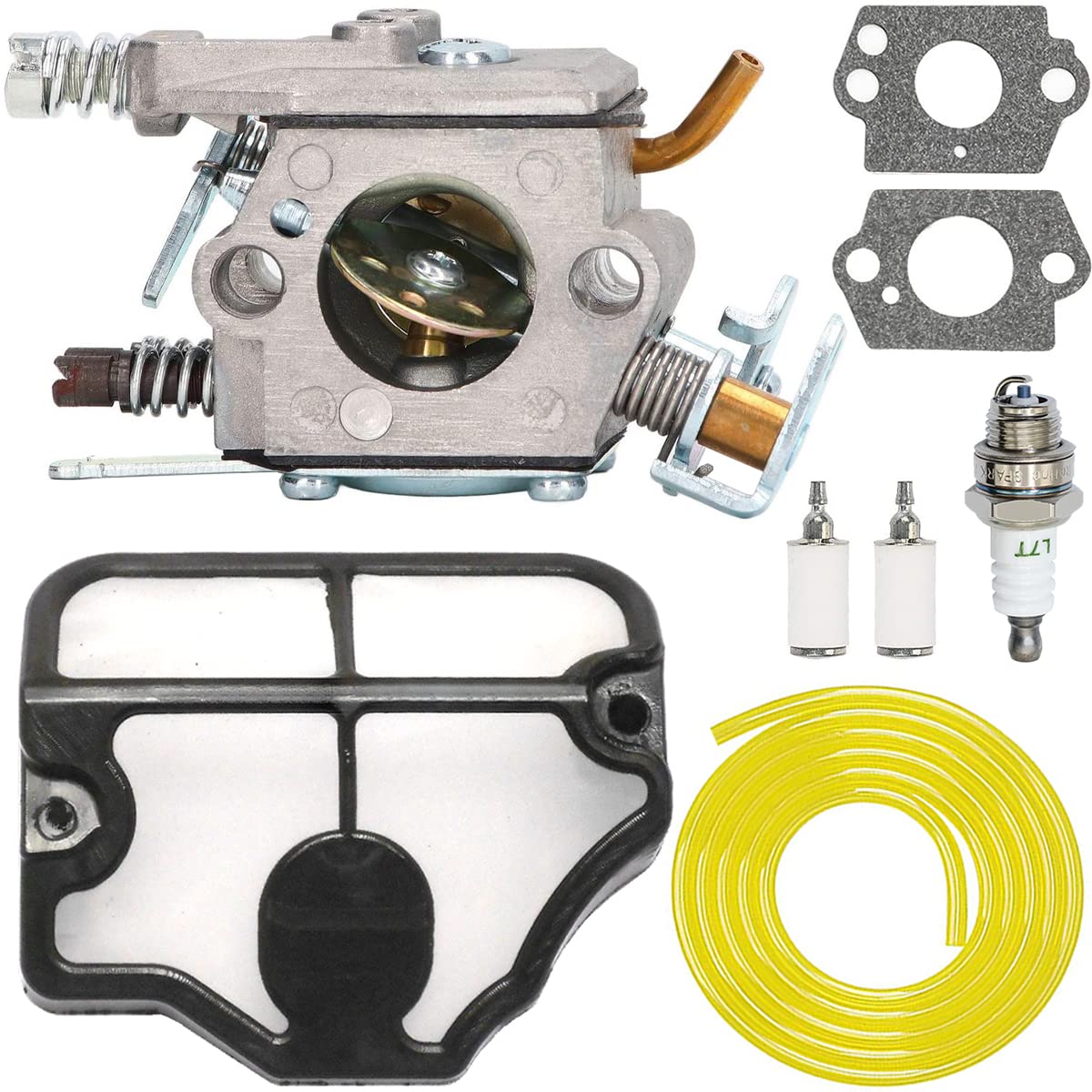 ZAMDOE WT-834 Caburetor for Husquvarna 36 41 136 137 137E 141 142 141LE 142E Chainsaw for Walbro WT-657 WT-529 WT-289 WT-285 WT-239 WT-202 Zama C1Q-W29E with Air Filter Spark Plug Fuel Filter