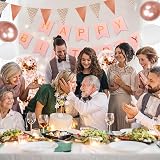 Buygain Rose Gold Happy Birthday Banner with Balloons & Ribbons view 6