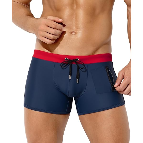 UXH Men's Square Leg Swim Briefs Printed Swimsuit Athletic