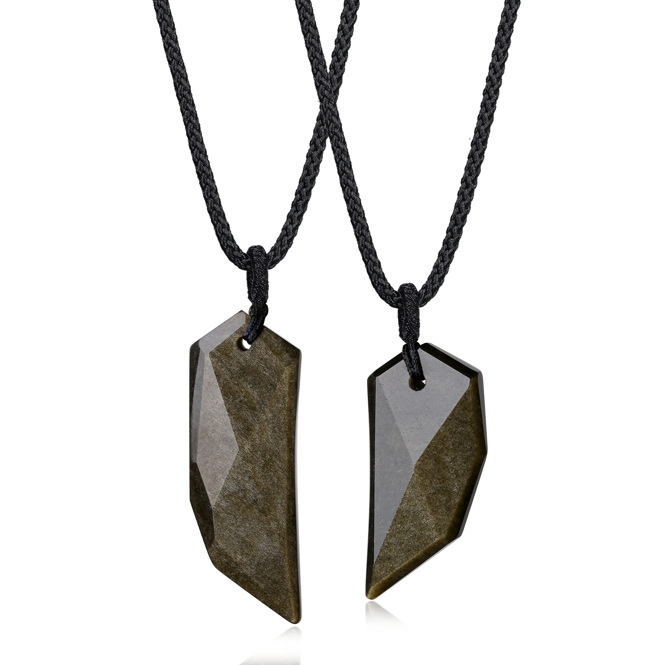 COAI Howlite Tiger Eye Necklace Stone Amulet His and Hers Necklaces