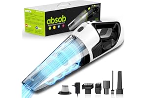 absob Handheld Vacuum, High Power Car Vacuum Cleaner Cordless, Lightweight Mini Portable Rechargeable Vacuum Cleaner with Multipurpose Nozzles, for Home and Car