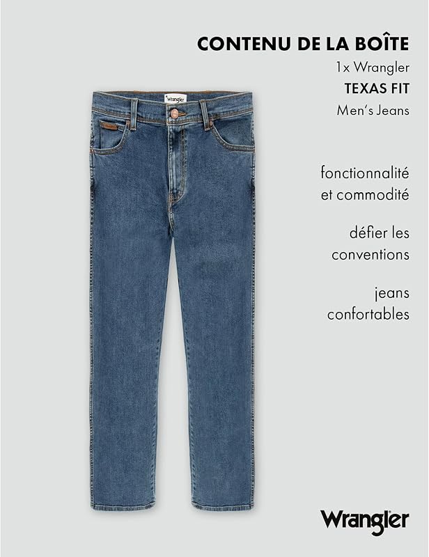 - Jean Homme - Coupe Droite Authentic - Texas - Stonewash