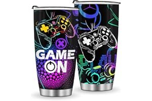 Jekeno Gamer Mug Tumbler Boys Gifts - Gaming Gamepad Presents for Kids Teens Men Son Dad Boyfriend Husband Father Easter Birthday Christmas Video Game Controller Cup 20oz Stainless Steel