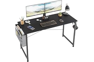 COTUBLR 47 Inch Computer Desk, Home Office Desk, Simple Modern Desk for Bedroom, Writing Desk with Storage Bag, Study Table f