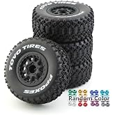 Chanmoo 1/10 RC Short Course Truck Wheels and Tires with 12mm Hex 1:10 Scale Off Road Tyres for 1/10 RC Off-Road Car Traxxas TRX4 Slash Arrma Losi Tenacity Vkar 10sc Hpi RC Buggy Car 4PCS (C Tires)