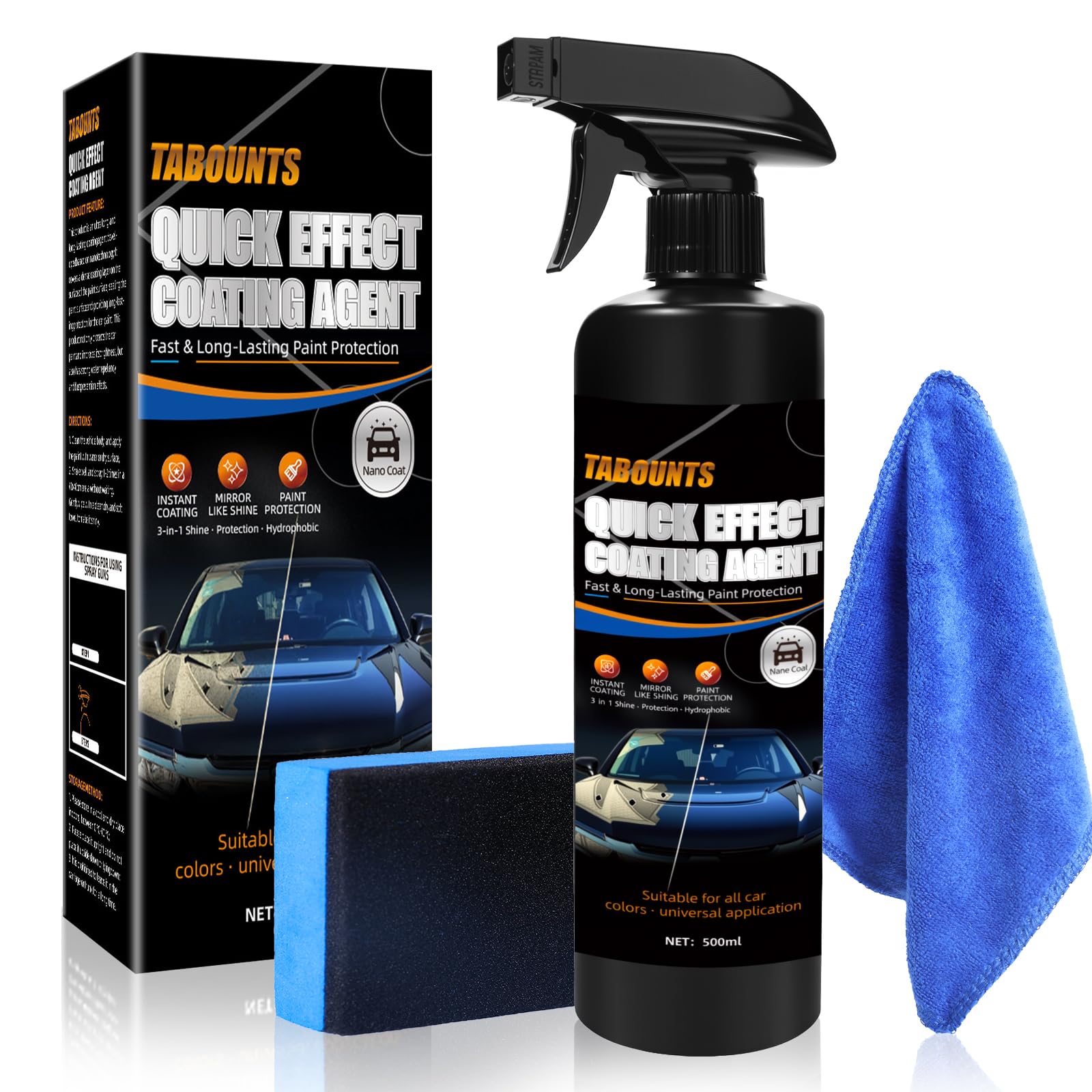 Photo 1 of 2 Pack Quick Effect Coating Agent for Car - 2026 Upgrade Car Coating Spray, Scratch Repair, Oil Film Removal,Helps Refresh Exterior Gloss & Reduce Surface Buildup (Silver)