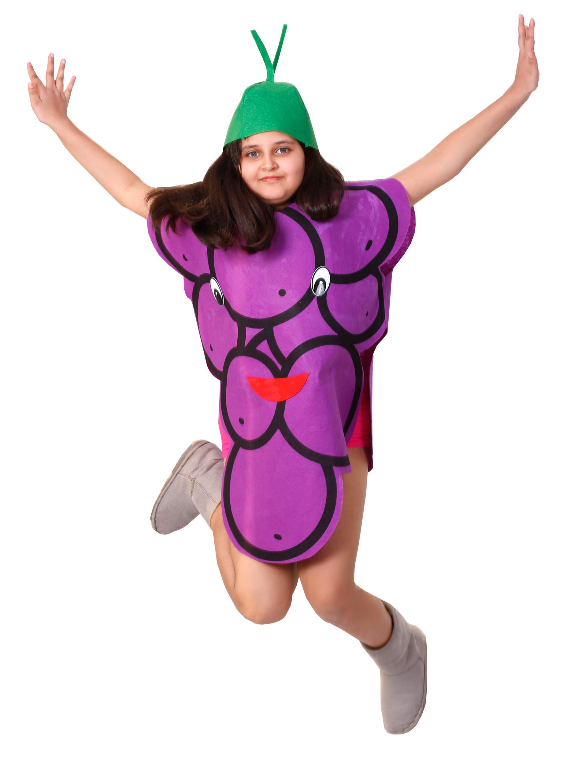 Matissa Kids Fruits Vegetables and Nature costumes Suits outfits Fancy Dress Party Boys and Girls (Purple Grapes)