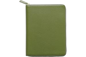 Moterm Zippered Leather Cover for Stalogy B6 Planners (Pebbled-Olive)