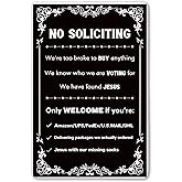 Hiznomgs No Soliciting Sign For Front Door, No Soliciting Yard Sign 'We'Re Too Broke To Buy Anything' Metal Wall Art Signs for Outside, Funny Metal Signs For Door House Outside Decor 7.8 X 11.8 Inch