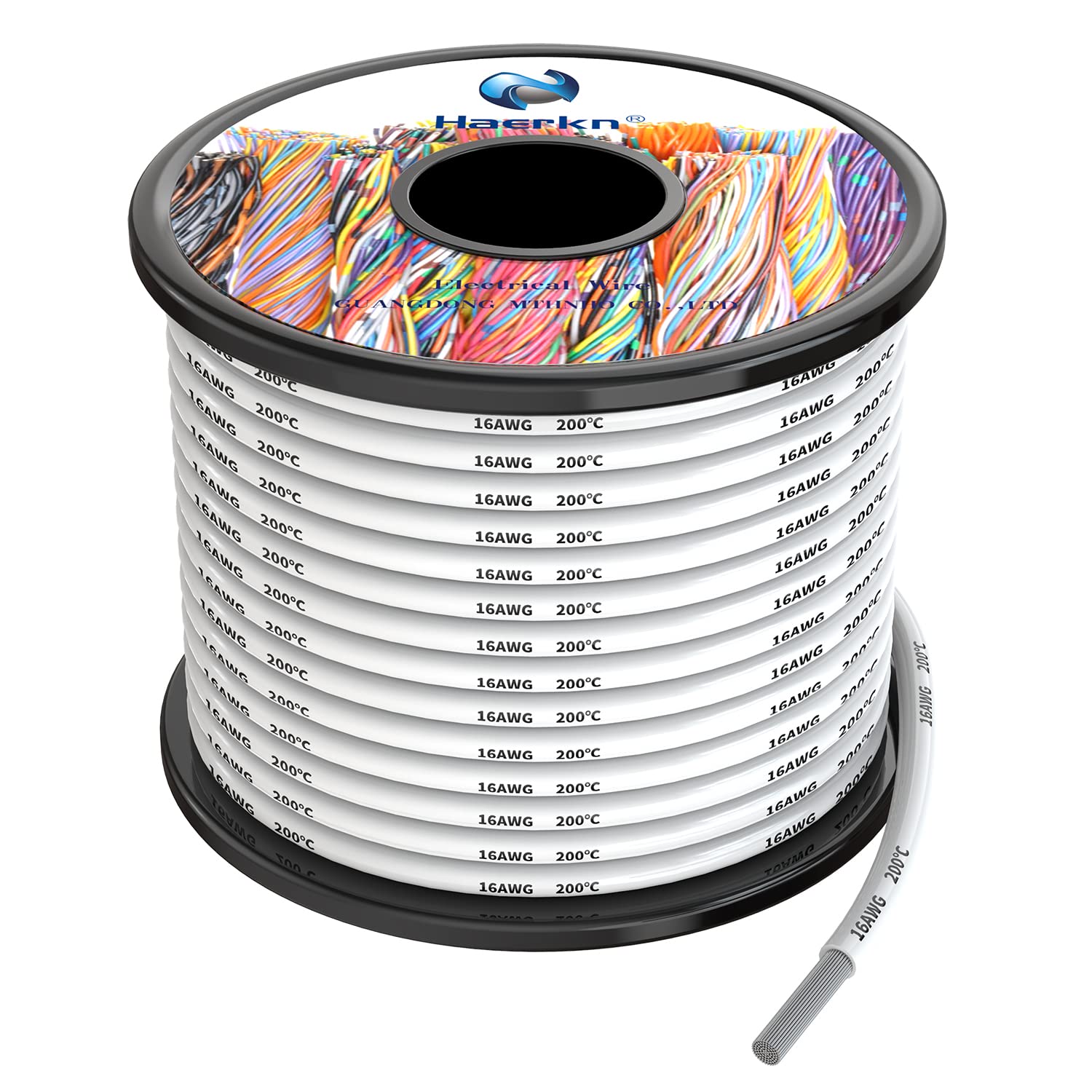 1.3mm² 16awg Silicone Electrical Wire Cable White 15Meters 16 Gauge Hookup Wires kit Stranded Tinned Copper Wire Flexible and Soft High Temperature Resistance