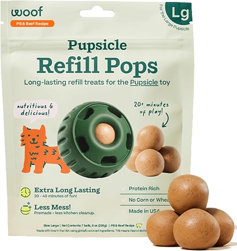 Woof Pupsicle Refill Pops snacks para perros, con mantequilla de maní y — Golosinas