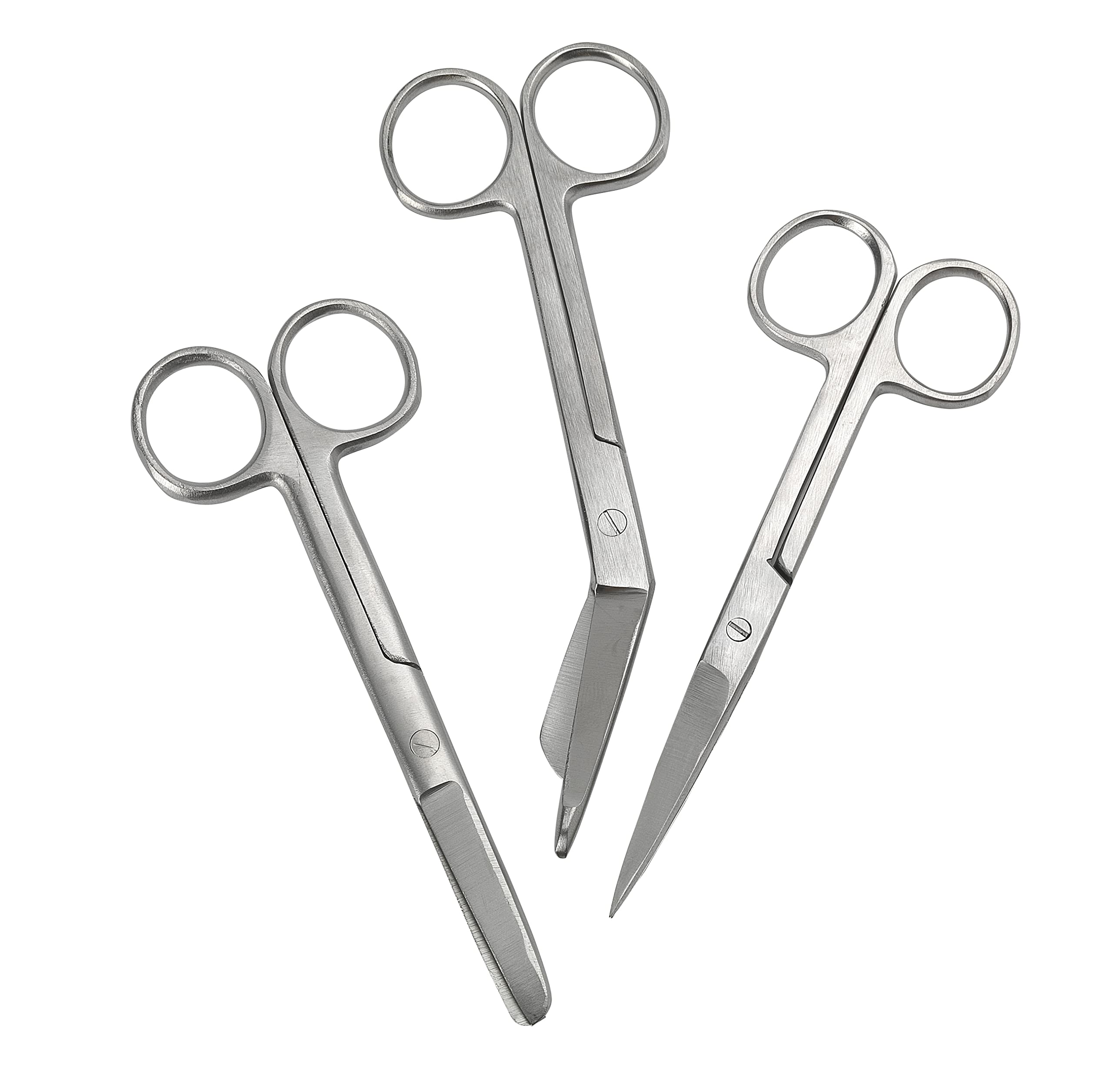 Safety First Aid Group Q2319PK3 Assorted Stainless Steel Nursing/Lister Scissors (pack of 3)