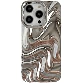 Caseative for iPhone 14 Pro Case, Silver | Water Ripple Pattern Wave